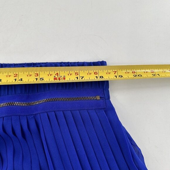Worthington Petite PXL Royal Blue Pleated Maxi Skirt Drawstring & Zipper Cobalt - Picture 4 of 14